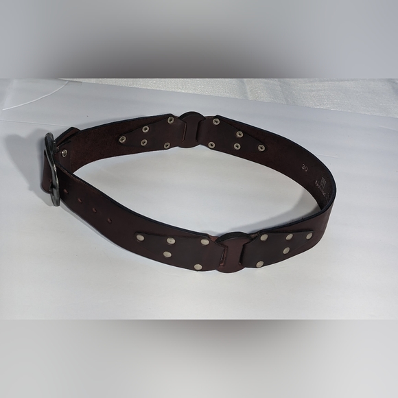 Salvatori Saddle Leather Brown Belt, Size 30 - Picture 2 of 12